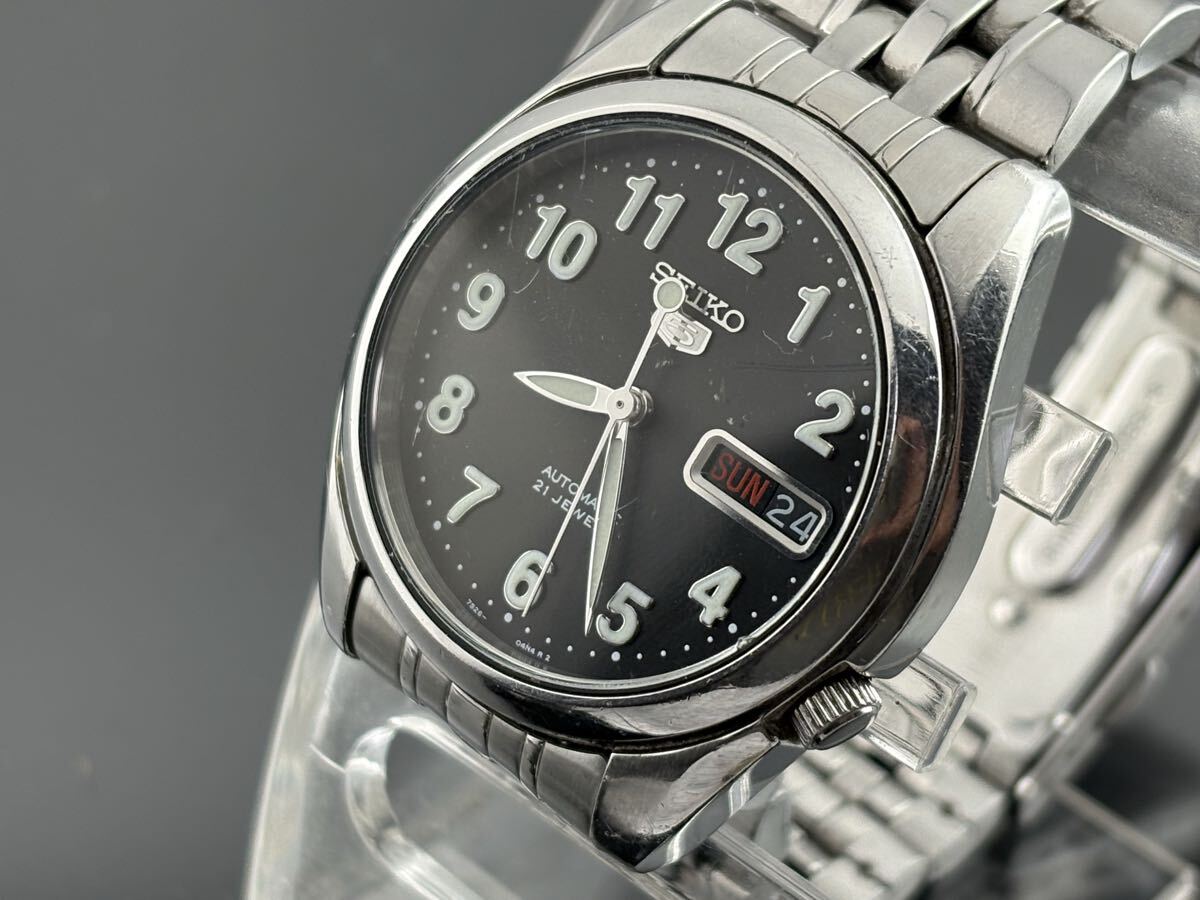 :[C120]1円～☆メンズ AＵTOMATIC SEIKO5 7S26-01VO 動作品