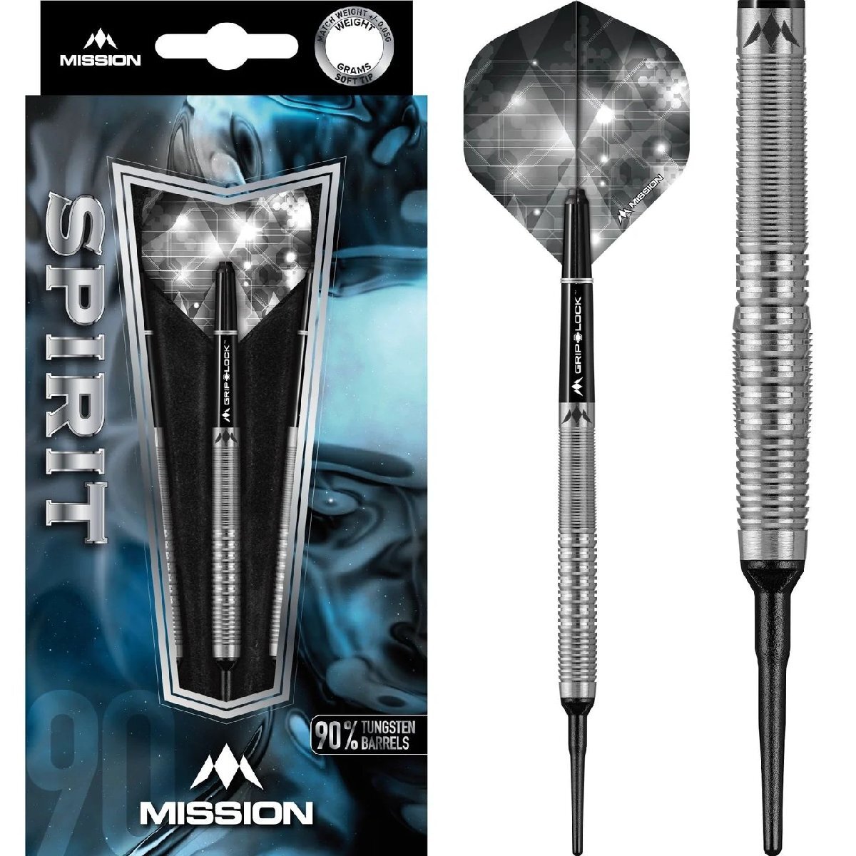 ミッション ダーツ バレル スピリット M4 リアレイザーグリップ ソフトチップ 90%タングステン 22g