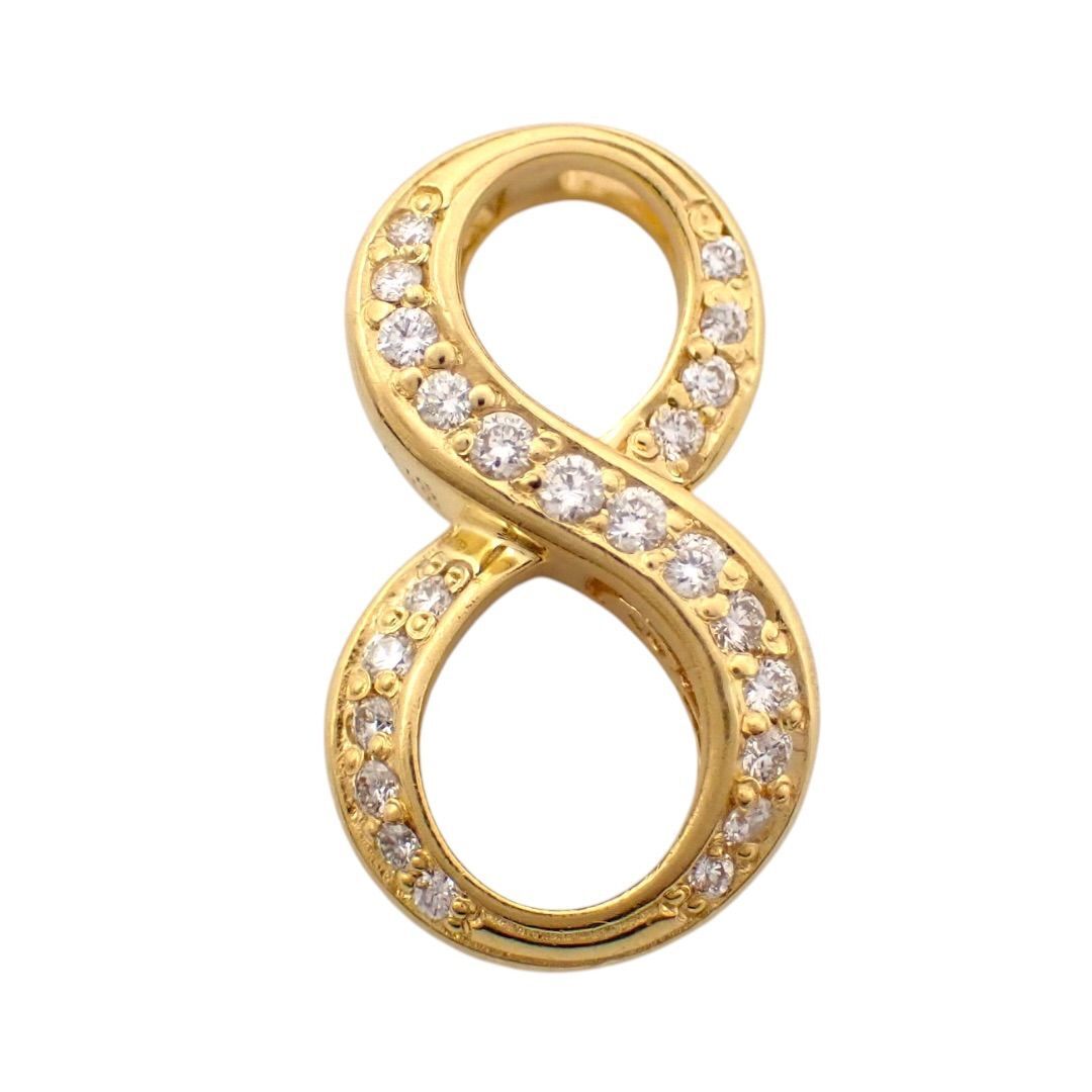 鑑別書 ゆきざき 0.19ct ノンブル ダイヤ ダイヤモンド ネックレストップ K18 No.8 イエローゴールド ペンダントトップ ナンバー8 4961