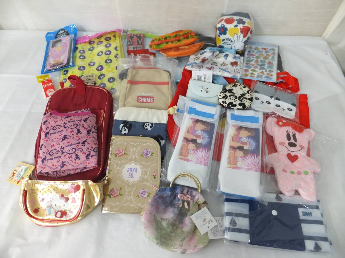 ◆◇静/雑貨まとめ/ハローキティ/ミニーマウス/ショルダーバッグ/ポーチ/コインケース他/ノベルティグッズ/開封・未開封品有/mS-2494◇◆