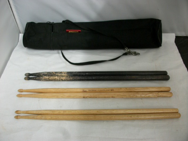 ◆◇浜/ドラムスティック3ペアとスティックバッグセット/Pearl/TAMA/音楽/打楽器/スティック/ドラマー/吹奏楽/使用感大/5.7-136◇◆