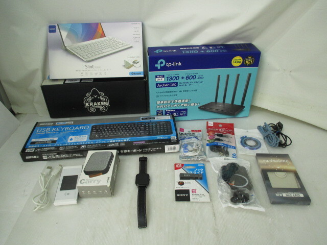 ◆◇静/PCグッズまとめ/スマートウォッチ/WiMAX 2+モバイルルーター/TP-Linkの無線LANルーター/キーボード/他/開封済品/mS-2684◇◆