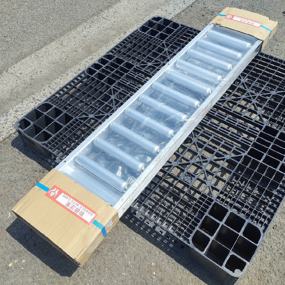 OKURA オークラ輸送機 アルミ製 ローラーコンベア 150×30cm コンベヤ 運搬 物流 配送 倉庫 作業 工場 未使用保管品3