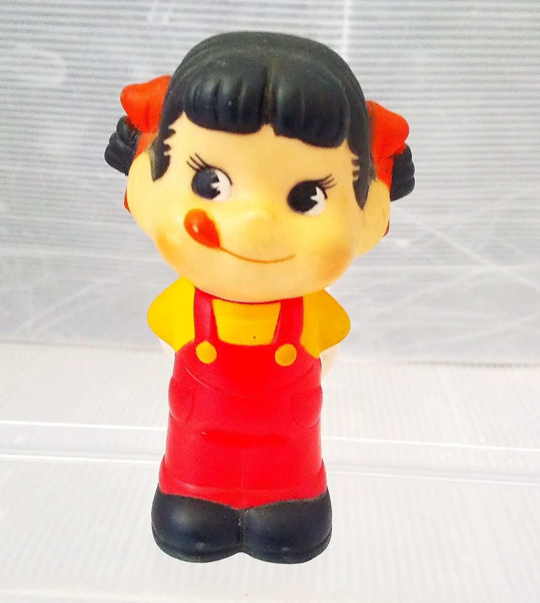 ペコちゃん 不二家 ソフビ 人形 昭和レトロ フィギュア 当時物 ソフビ人形 ペコちゃん人形 キュッキュッと音が鳴ります