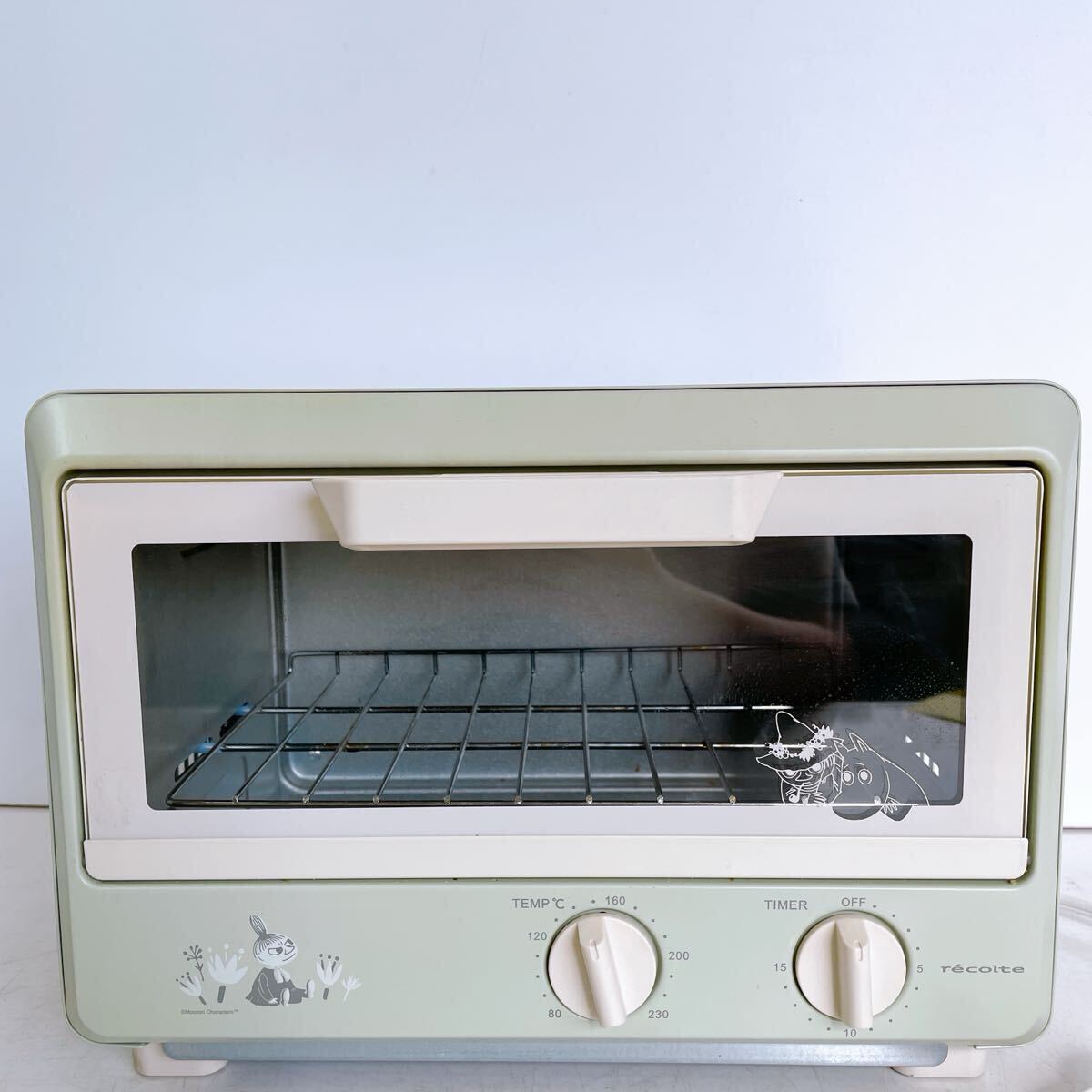 738(中古)recolte コンパクトオーブン ROT-1 トースター レコルト ムーミン スナフキン リトルミイ 通電確認済 現状品