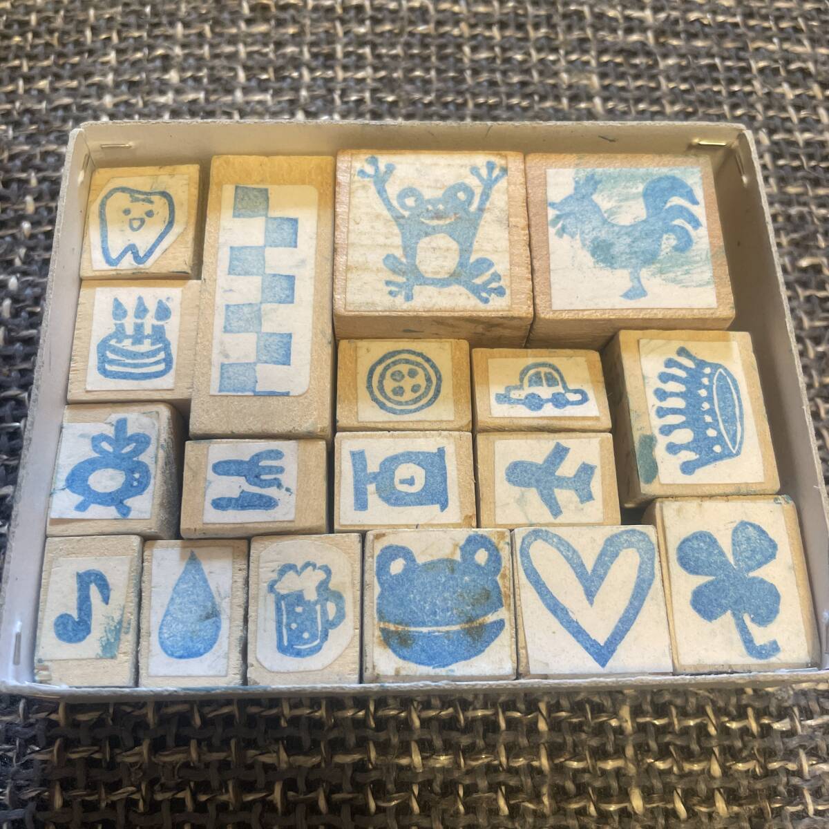 【送料無料】ハンドメイド　消しゴムハンコ　スタンプセット　蛙　スケジュール　予定　クローバー
