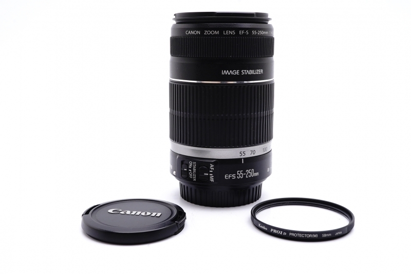 ★美品★ Canon EF-S 55-250mm F4-5.6 IS Lens キヤノン レンズ 手ブレ補正レンズ 完動 ◆759