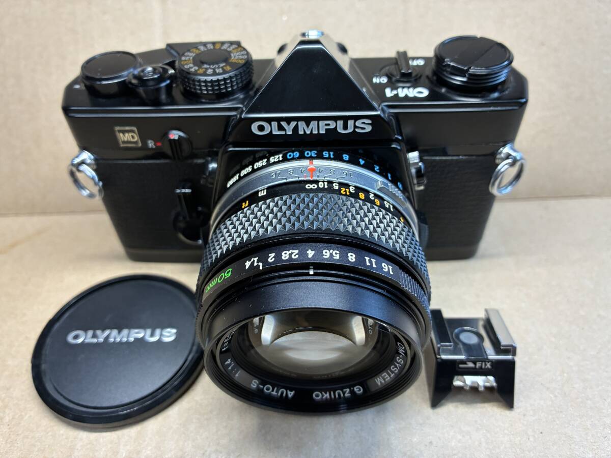 OLYMPUS OM-1 ブラック オリンパス フィルムカメラ MF一眼レフ　OM-SYSTEM G.ZUIKO AUTO-S 50mm f1.4 単焦点レンズ