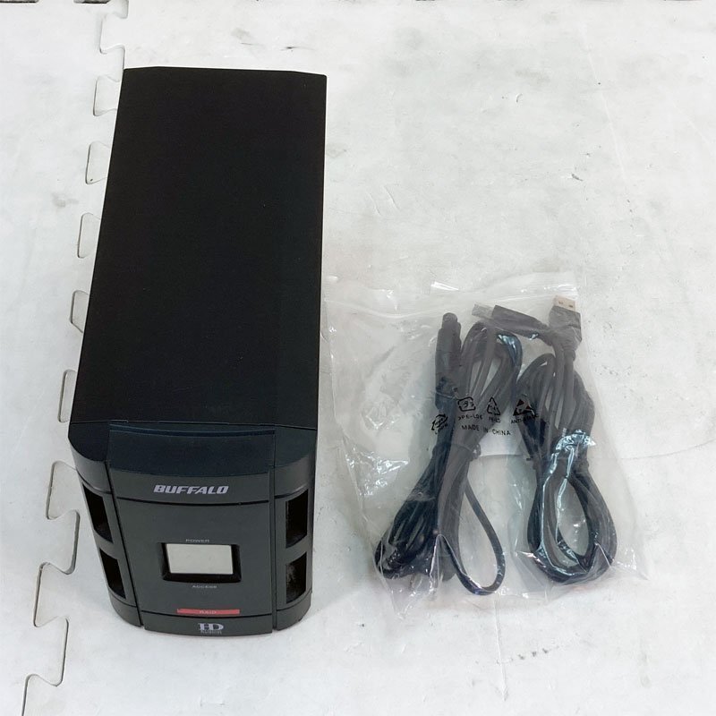 中古 外付けハードディスクケース ミラーリング HDD1TB×2 ★ BUFFALO HD-W1.0TIU2/R1 ドライバ不要 USBケーブル・電源ケーブル付 #5075-K
