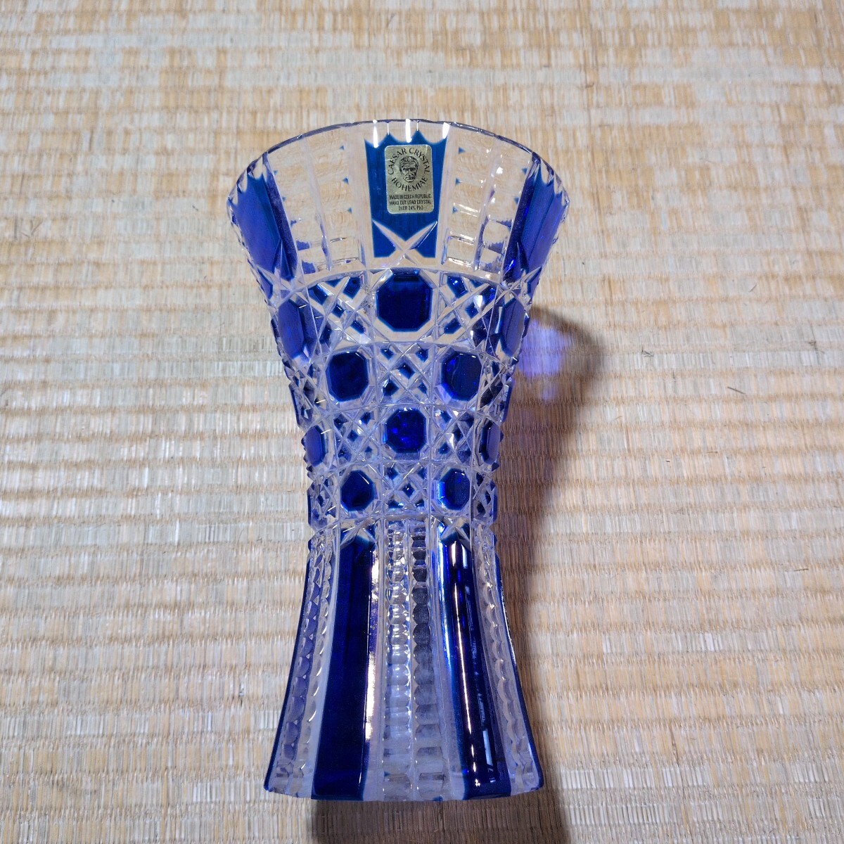ボヘミア クリスタルガラス 花器