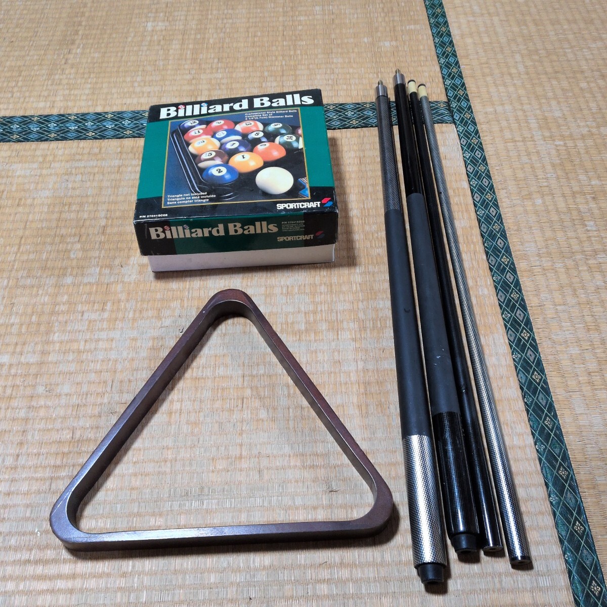ビリヤード　玉　三角ラック　キュー　中古品
