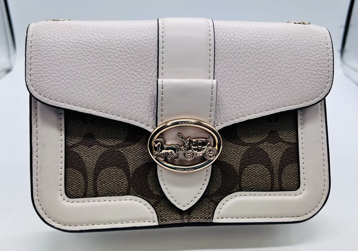 COACH コーチ チェーンショルダーバッグ 7287 シグネチャー コーテッドキャンバス×レザー ジョージ