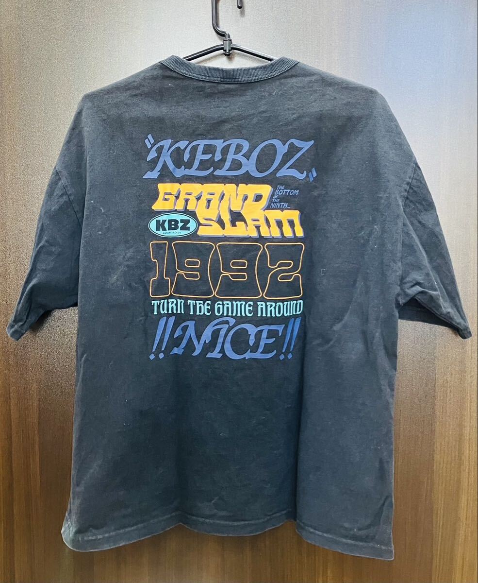 KEBOZ ケボズ バックプリント 胸ワンポイント ブラック Tシャツ Lサイズ 