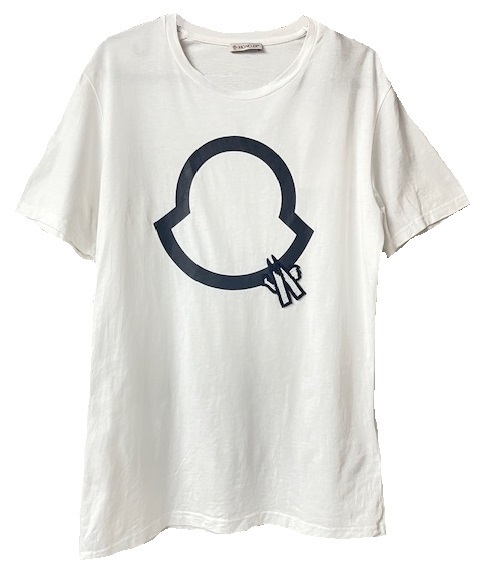 サイズS (日本女性Mサイズ相当)■新品■モンクレールMONCLER/ビーズ刺繍ロゴ Tシャツ TEE T-SHIRT 半袖 カットソー レディース/ホワイト白
