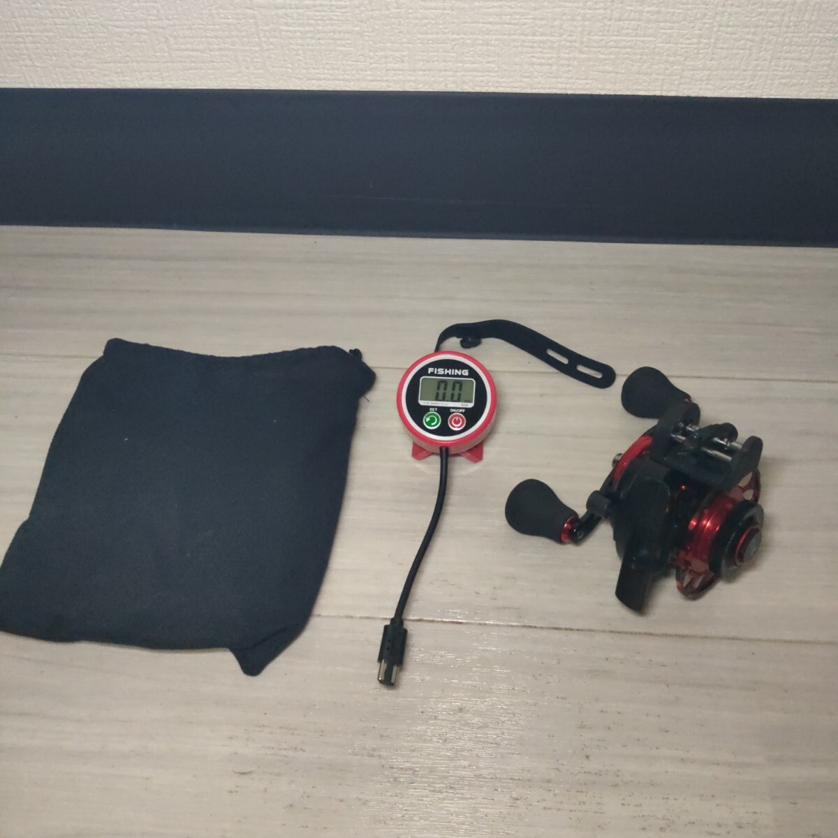 未使用 多機能イカダリール 筏釣り 落とし込み チヌ 3.6:1ギア デジタル表示カウンター付 レベルワインダー 左ハンドル 送料無料