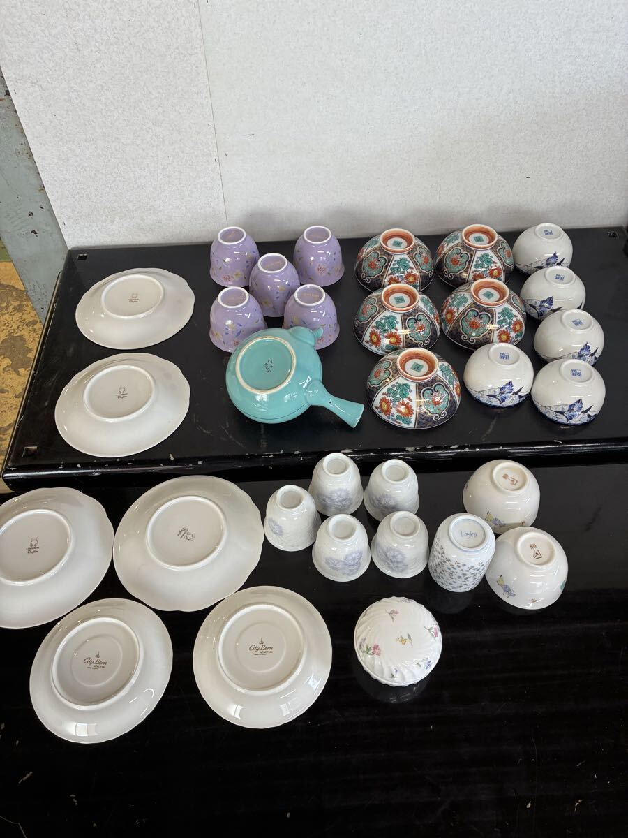 和食器 まとめ売り 湯呑み 小鉢 皿 急須 陶器 大量セット 九谷焼 急須
