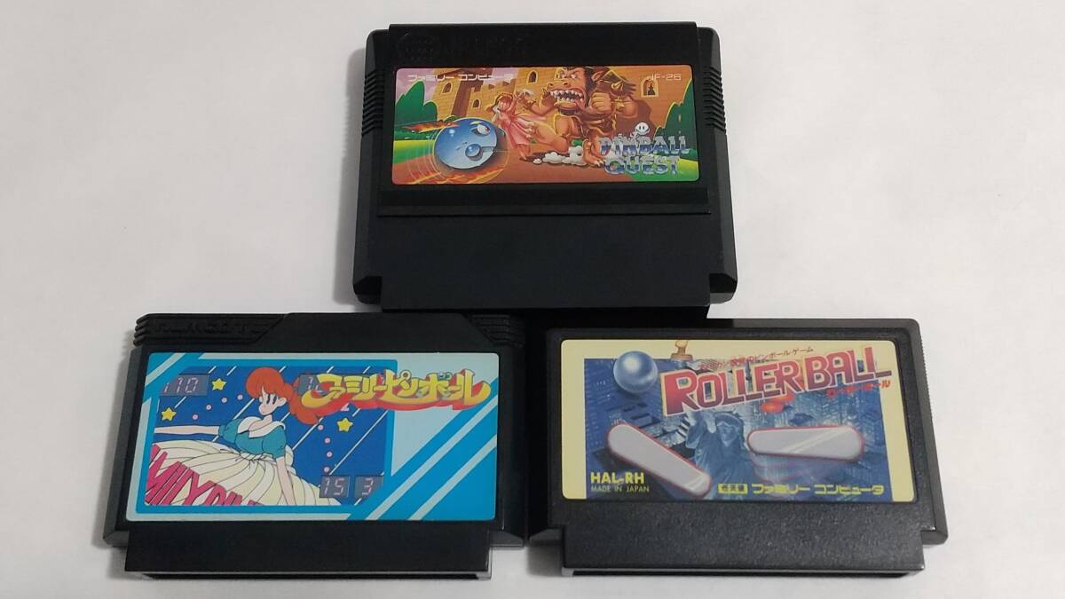 【送料込み】FC　ローラーボール　ピンボールクエスト　ファミリーピンボール　ROLLER BALL　ナムコ　ジャレコ　HAL研究所　簡易消毒済み