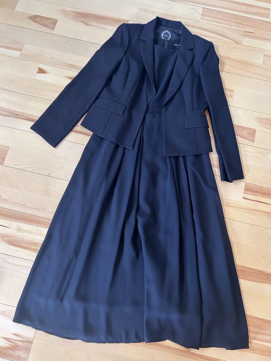 冠婚葬祭 formforma フォルムフォルマ 東京ソワール ジャケット ワンピース 礼服 喪服 受験 ブラックフォーマル 妊婦 フレアワンピ 黒 