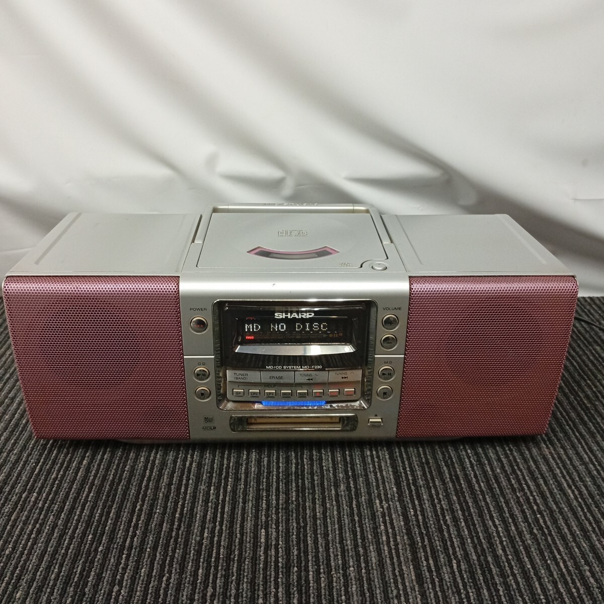 usC-515 SHARP シャープ MD/CDシステム MD-F230-P CD再生不可 MD再生可能 ラジオ受信可能 中古品