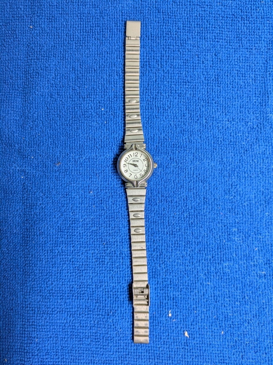 [1円スタート]KRONE QUARTZ クォーツ　腕時計　ステンレス シルバー