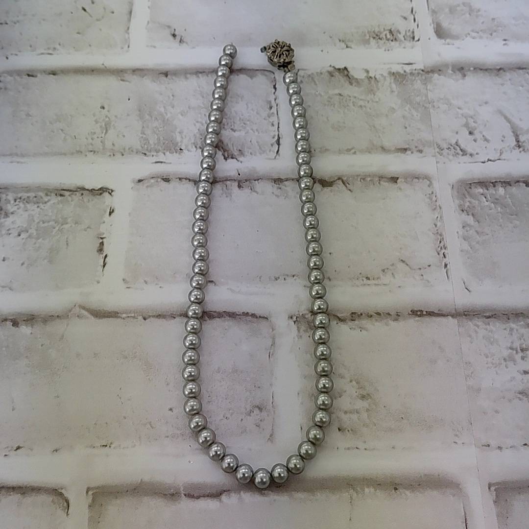 【☆T0517】⑳ パールネックレス 破損品 ジャンク グレー 総重量：約36.1g