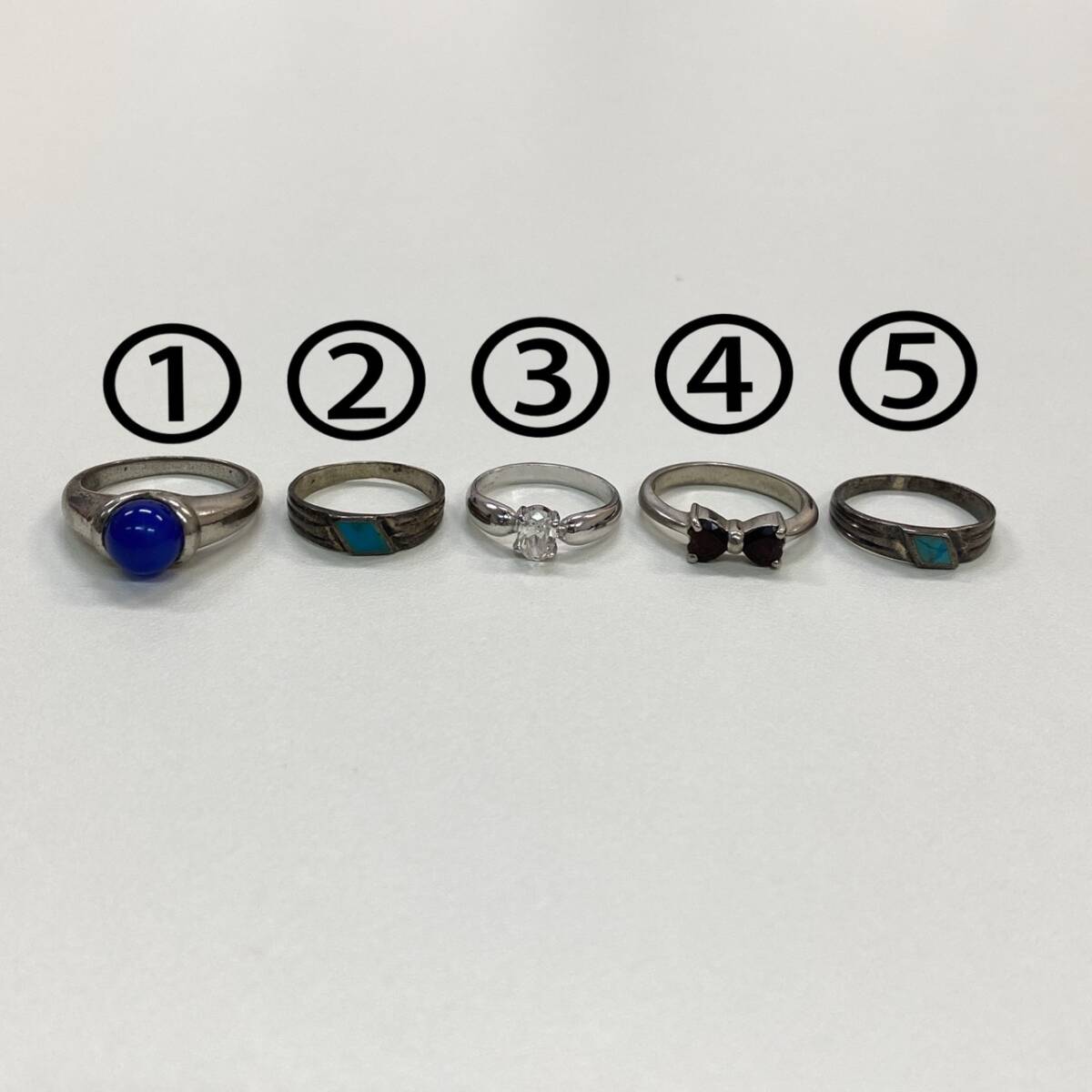 【☆T0503】925刻印 リング 5点 まとめ 約11.8g 石付き 指輪 カラーストーン アクセサリー 