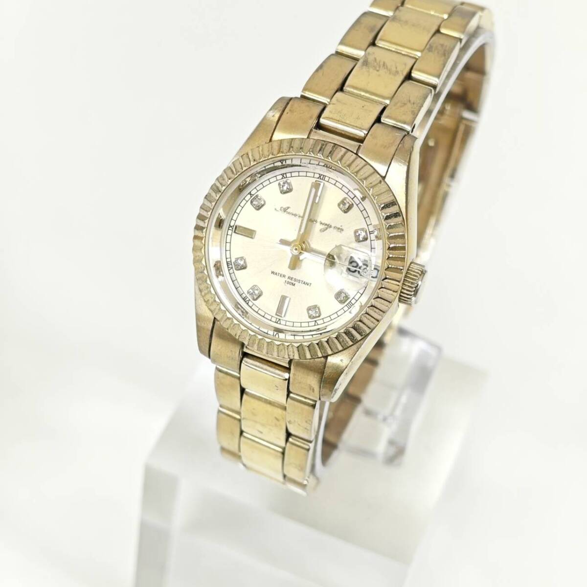 【TC0521】AMEFRICAN RAGCIE 時計 腕時計 不動品 ゴールドカラー クオーツ Wristwatch ファッション