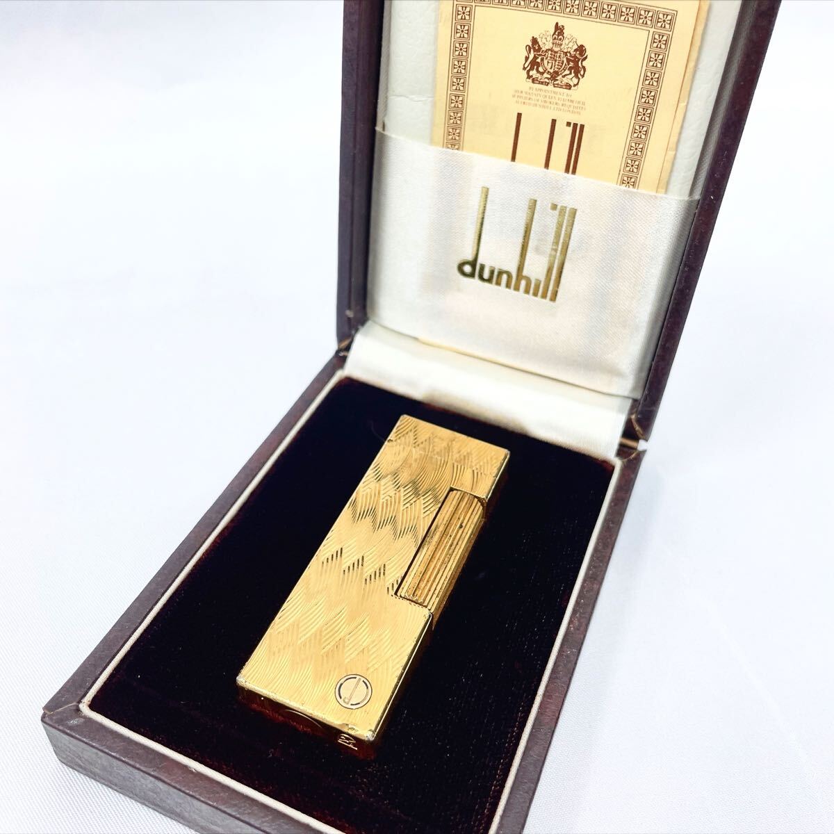 動作品　dunhill ダンヒル　dロゴ ローラー式 ゴールドカラー ガスライター 喫煙具