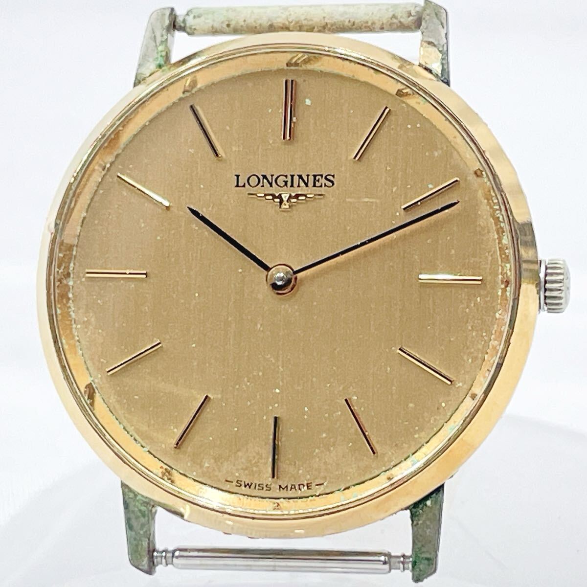 稼働品　LONGINES ロンジン ゴールド文字盤 手巻き　メンズ 腕時計