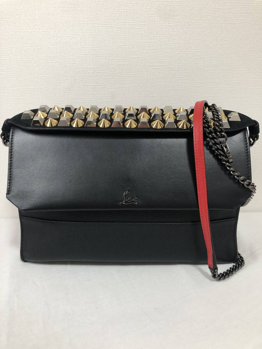 D27 クリスチャン ルブタン Christian Louboutin ショルダー　ハンドバッグ　2WAY　スタッズ