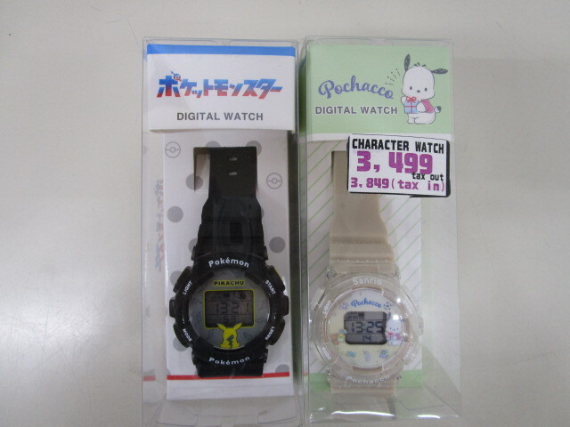 5345FMZ4◇サン・フレイム DIGITAL WATCH デジタルウオッチ 2点セット ポチャッコ/ポケットモンスター 腕時計◇未使用