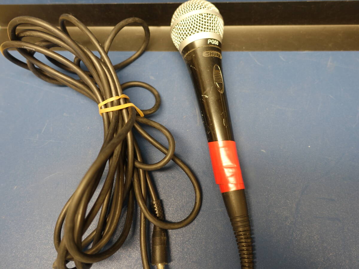 ★中古 マイク SHURE シュア PG58　単一指向性 ボーカル スピーチ 講演 マイクロフォン 有線ジャンク ★
