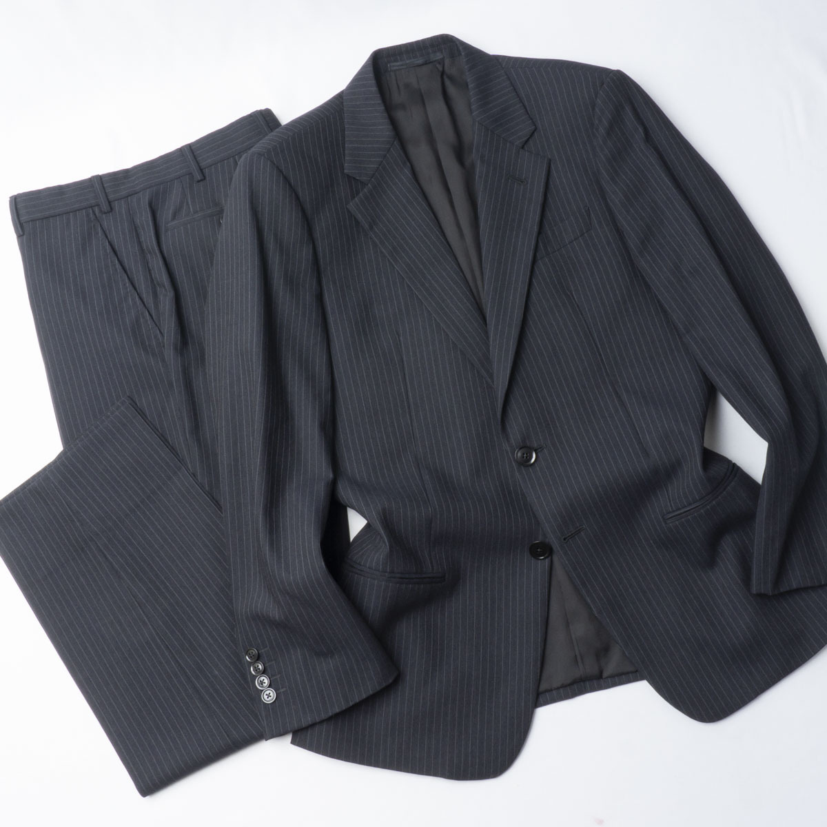 高級ITALY製『ARMANI COLLEZIONI』セットアップスーツ 48/R(A5~A6位) ダークネイビー アルマーニコレツィオーニ メンズ 管理543