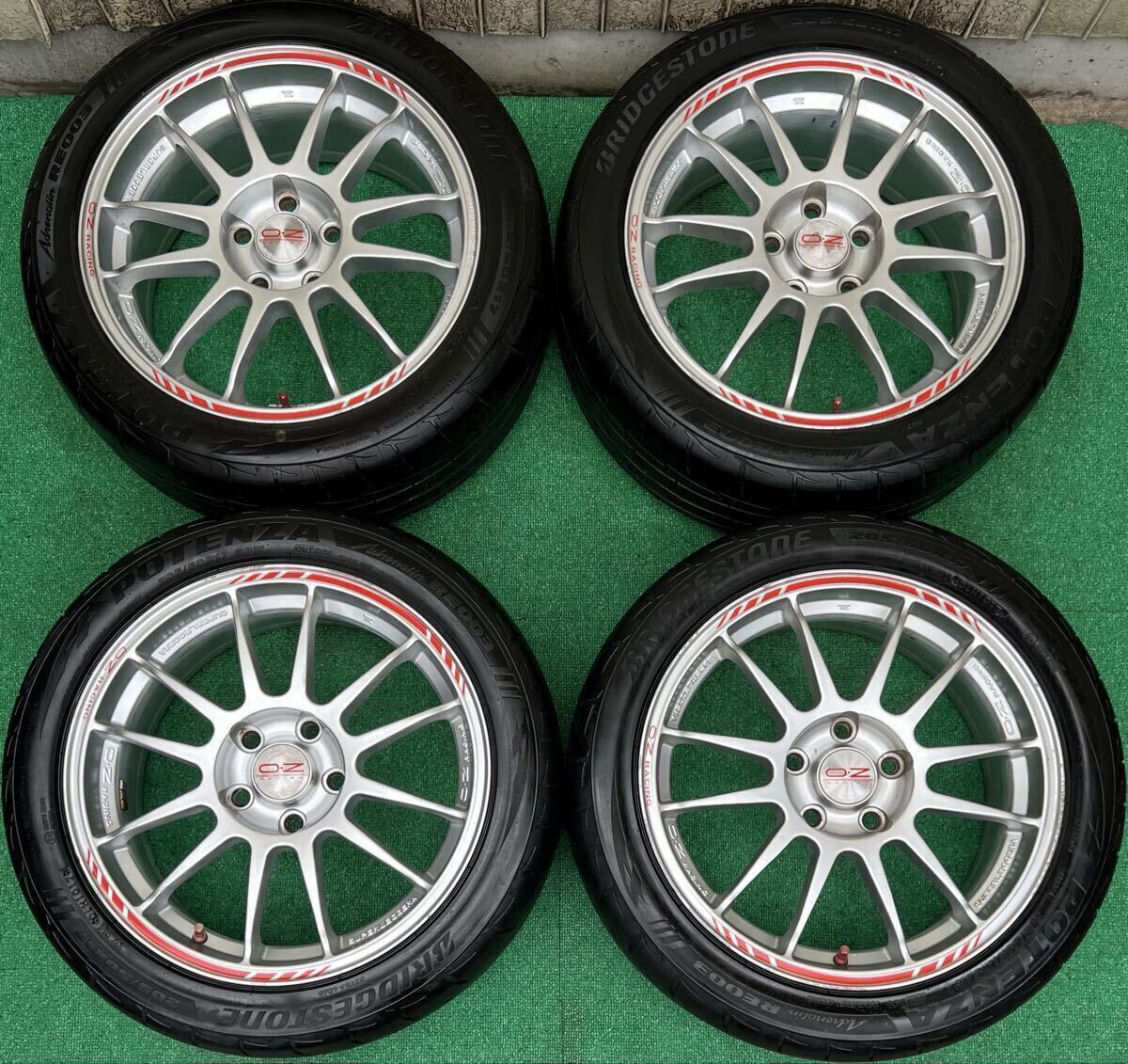 希少！OZ RACING SUPERLGGERA 17インチタイヤ/ホイール4本 7J+45 5H PCD114.3 アコード/スイフトスポーツ/シビック/ロードスター等 バリ山