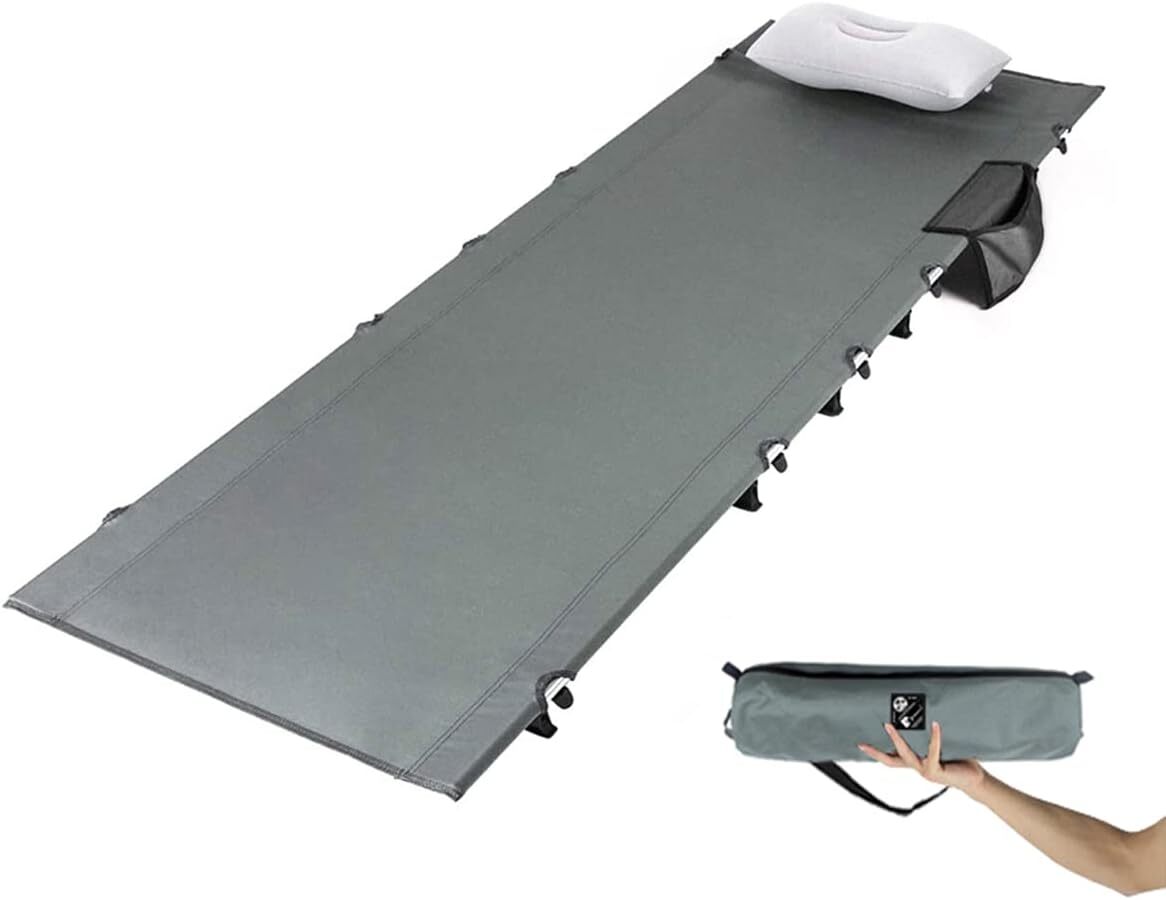 コット キャンプ アウトドアベッド 超軽量 コンパクト 折りたたみ式 静音設計 耐荷重150kg 防水 通気性 防災 車中泊 グレー