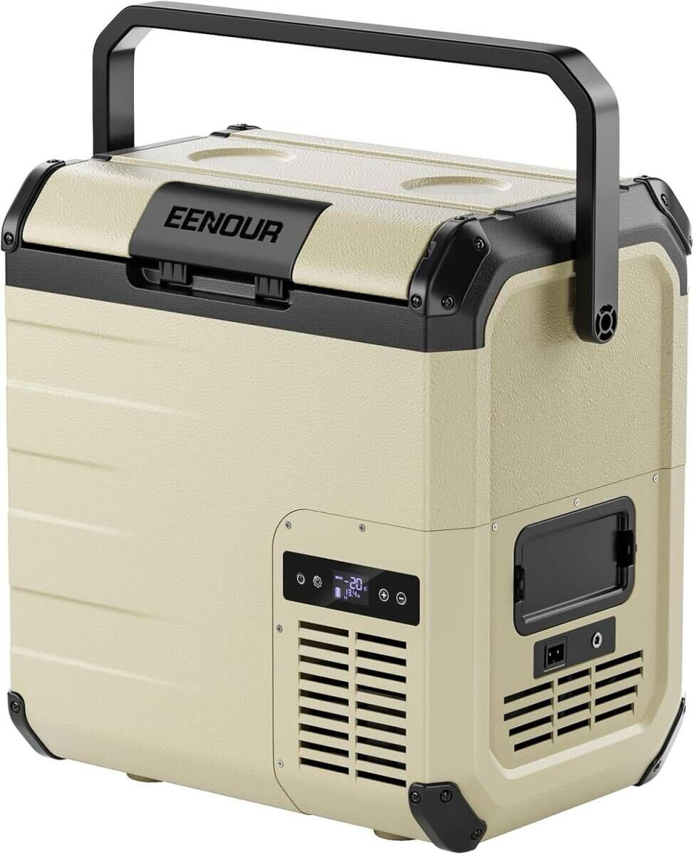 新品　EENOUR 車載冷蔵庫 D18 18L -20℃～10℃ バッテリー内蔵可能 小型 両開きフタ コンプレッサー式 4WAY電源対応 AC100V DC12V/24V