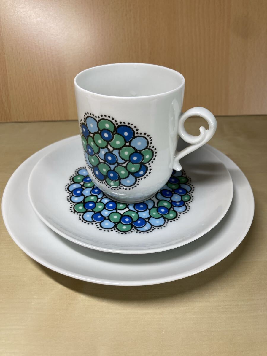 北欧食器 ARABIA Marina ／ビンテージ デミタスカップ＆ソーサー 美品