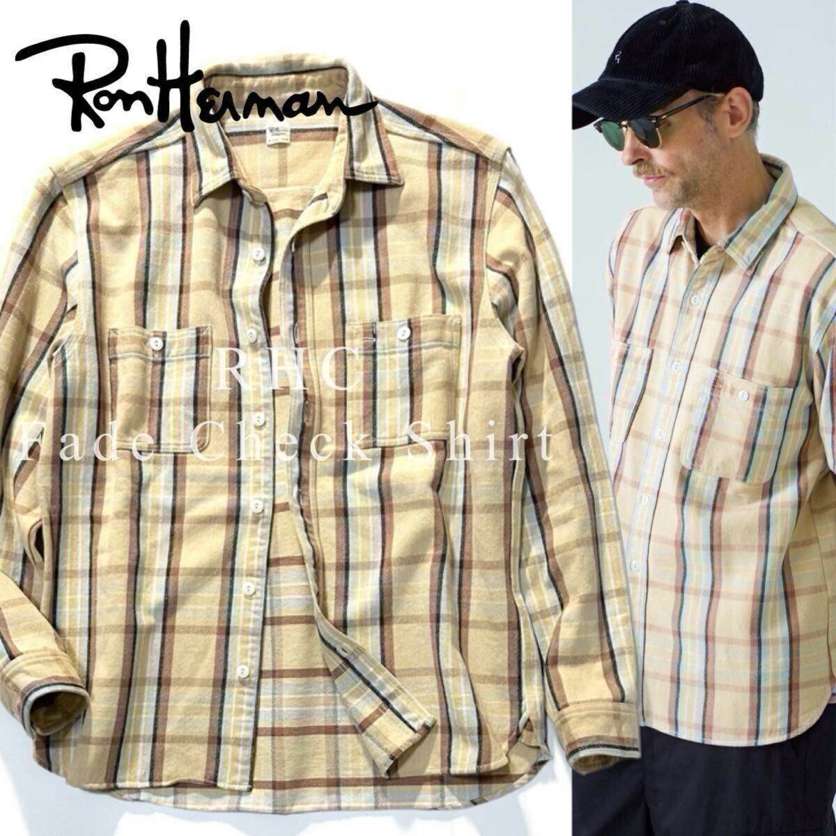 【Ron Herman】LookBook掲載◎!!RHC ロンハーマン 定価3.2万 Fade Check Shirt 長袖ツイル フェードチェックシャツ ワークシャツ 日本製