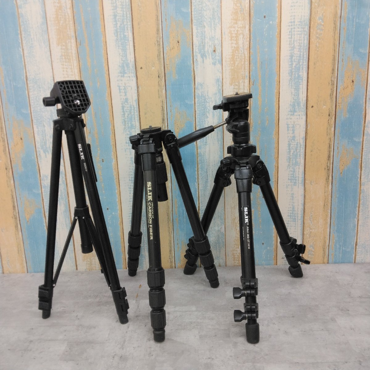 SLIK スリック 三脚 ABLE 300ST MINI/PRO804CF CARBON FIBER/900G-V 三脚 まとめ3個セット ジャンク品