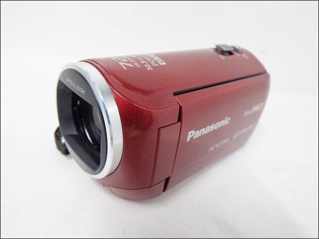 美品 Panasonic/パナソニック◆HC-V210M/デジタルハイビジョンビデオカメラ◆38倍光学ズーム 手ブレ補正 8GB内蔵メモリー レッド 2013年製