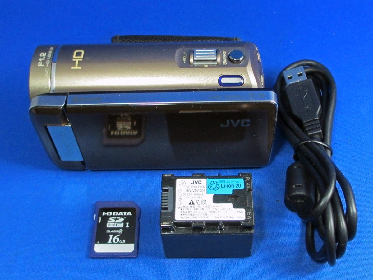 返金保証 JVC Everio GZ-HM890-N 完動品 3.5型液晶パネル搭載 ハイビジョンビデオカメラ 純正大容量バッテリー付き 美品 JVCケンウッド