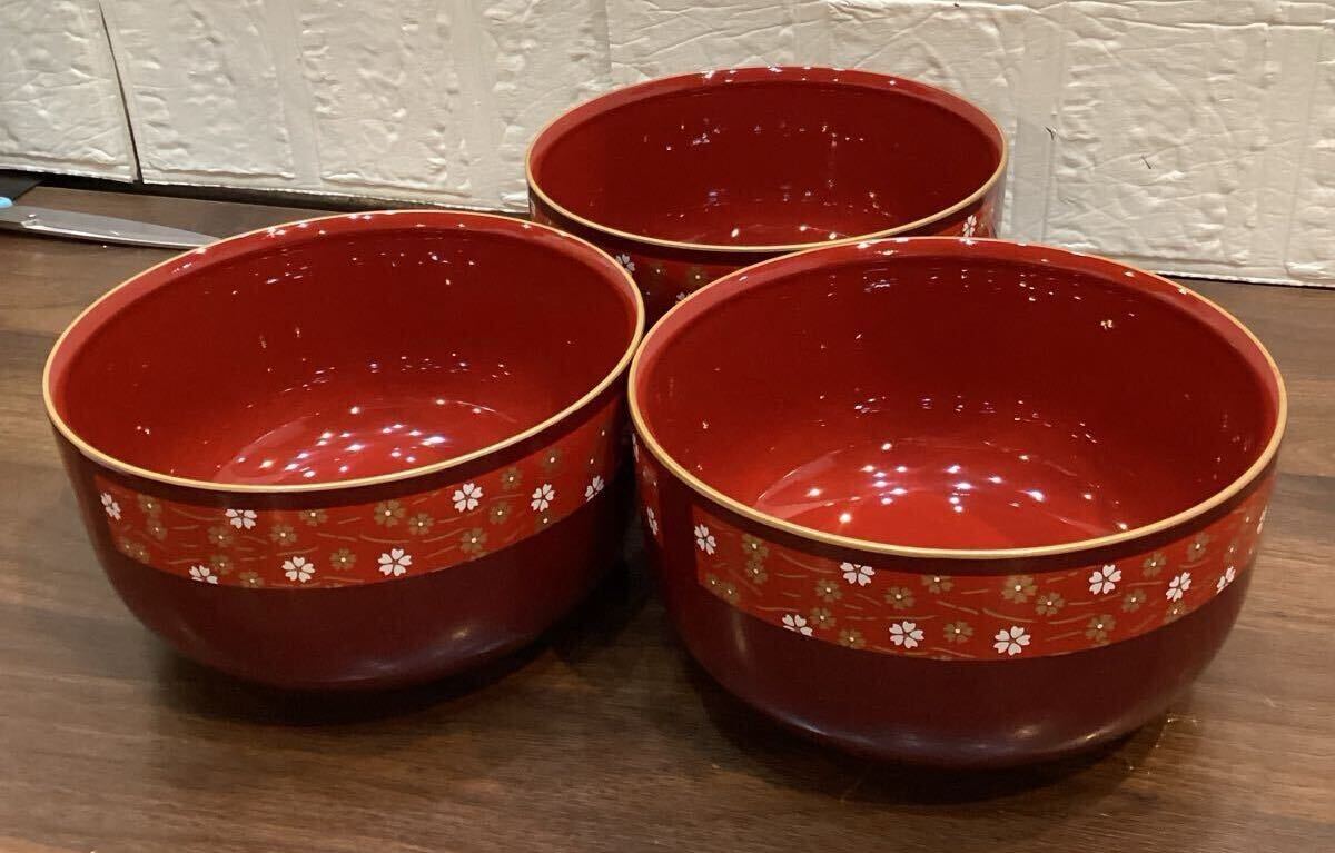 和食器　和どんぶリ3点セット　レトロ　和風　花柄【T22266①】（5）