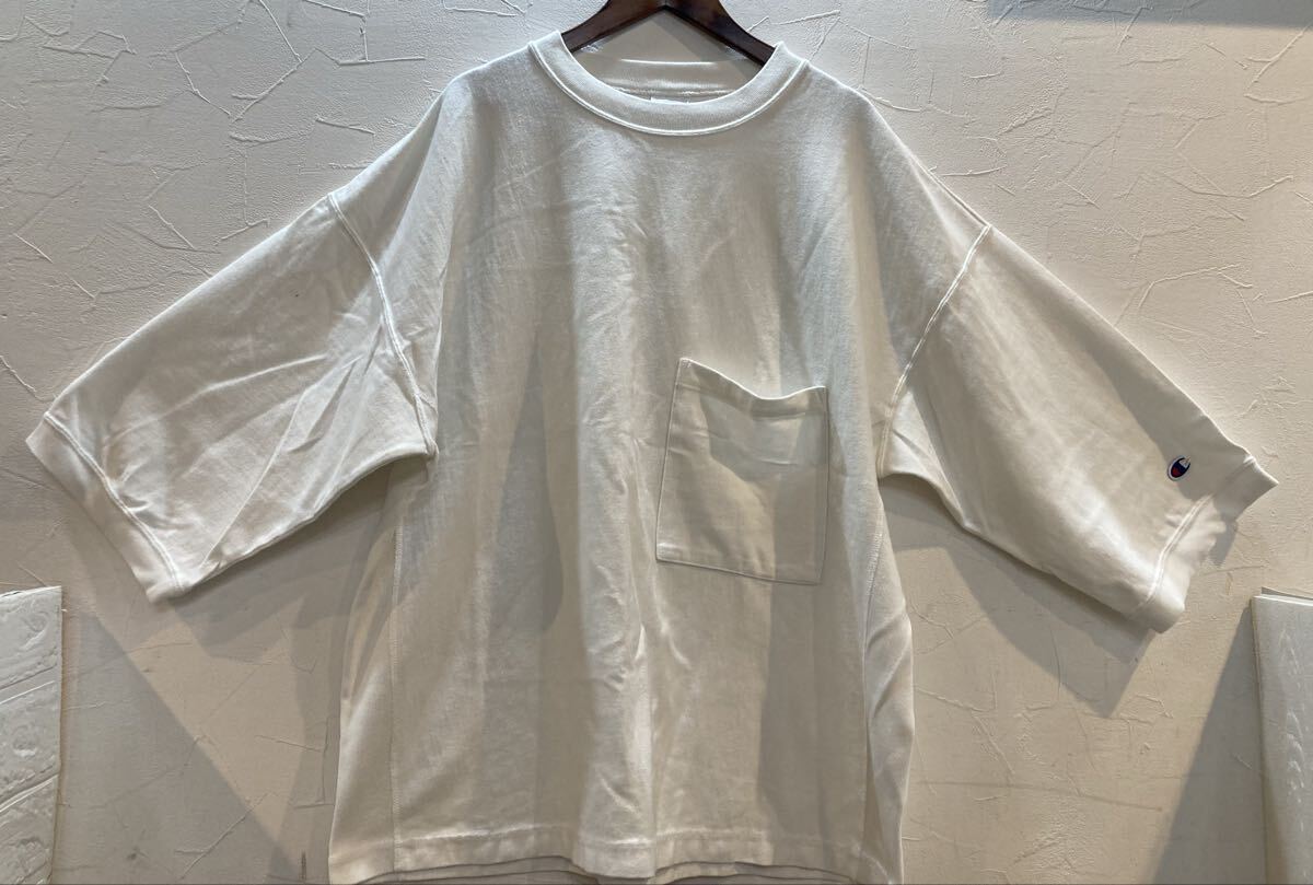 Champion チャンピオン モンキータイム 別注 REVERSE WEAVE ワイドシルエット メンズ 半袖 Tシャツ ホワイト 白 Lサイズ【15455】(5)
