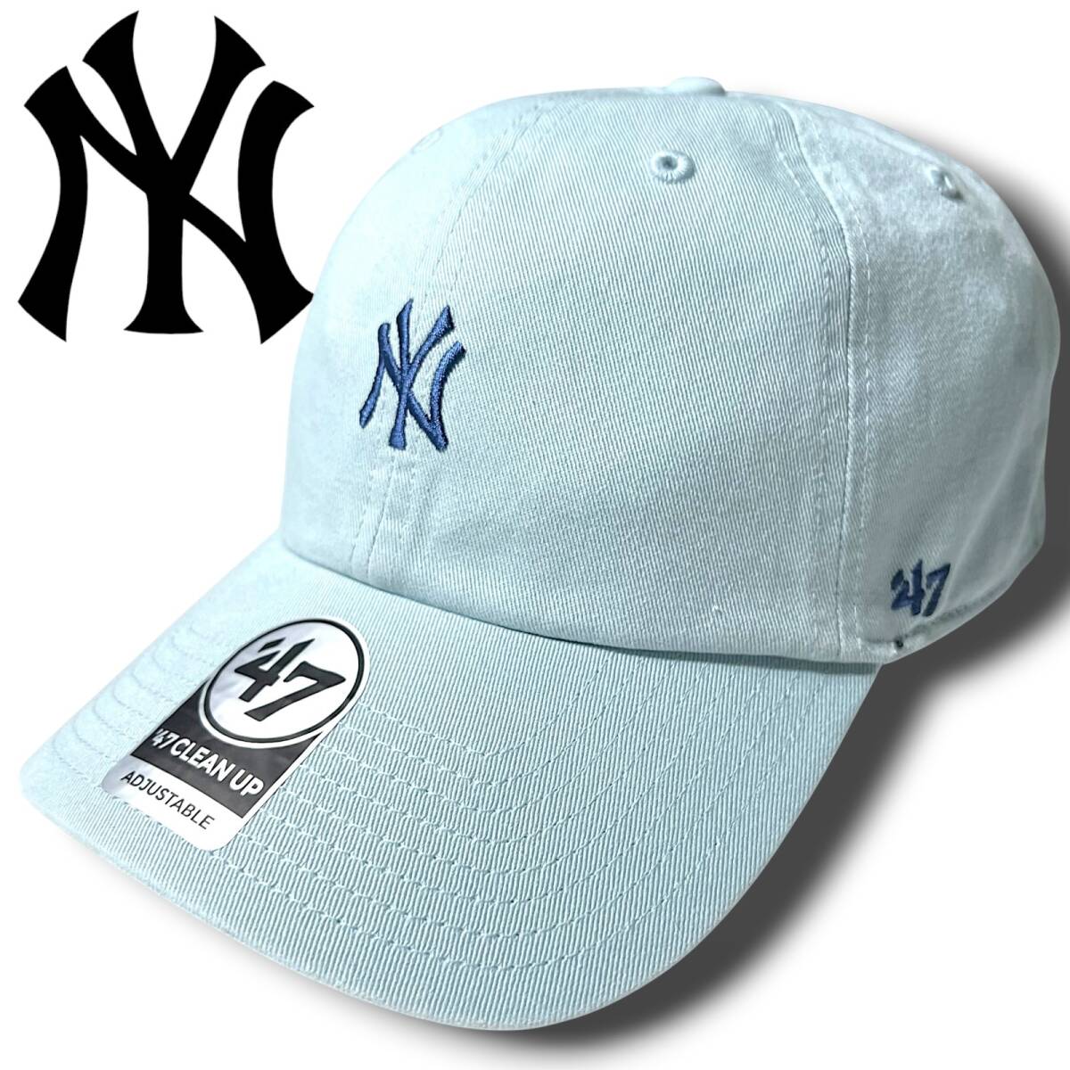 新品 47brand フォーティーセブン CLEANUP CAP YANKEES キャップ 帽子 ヤンキース ワンポイント フリーサイズ ユニセックス ブルー NR-29