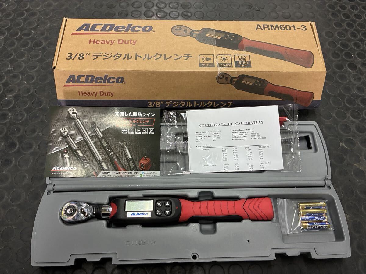 訳アリ　デジタルトルクレンチ　ACDelco ブザー＆LED警告灯　ARM601-3 使用半年　ジャンク　エンジン修理　9.5mm 3/8 トルク値5-50Nm