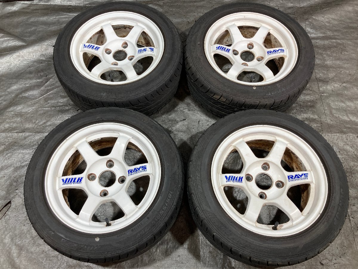 レイズ ボルクレーシング VR TE37C ホワイト系 ホイール 14×6.5J＋15 PCD106 プジョー 106 [44QD2]