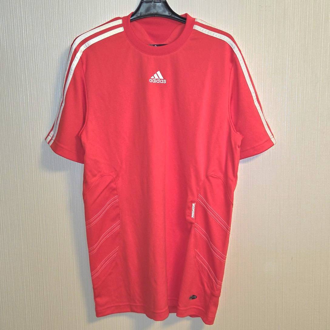アディダス adidas プレデター PREDATOR Tシャツ 半袖 レッド 赤 スポーツウェア 　サイズ：M　B248