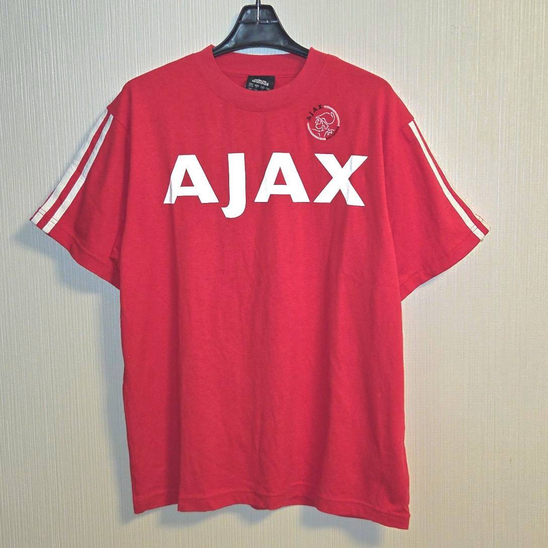 adidas アヤックス Tシャツ 赤 Mサイズ アディダス AJAX サッカー オランダリーグ エールディヴィジ 古着　B249