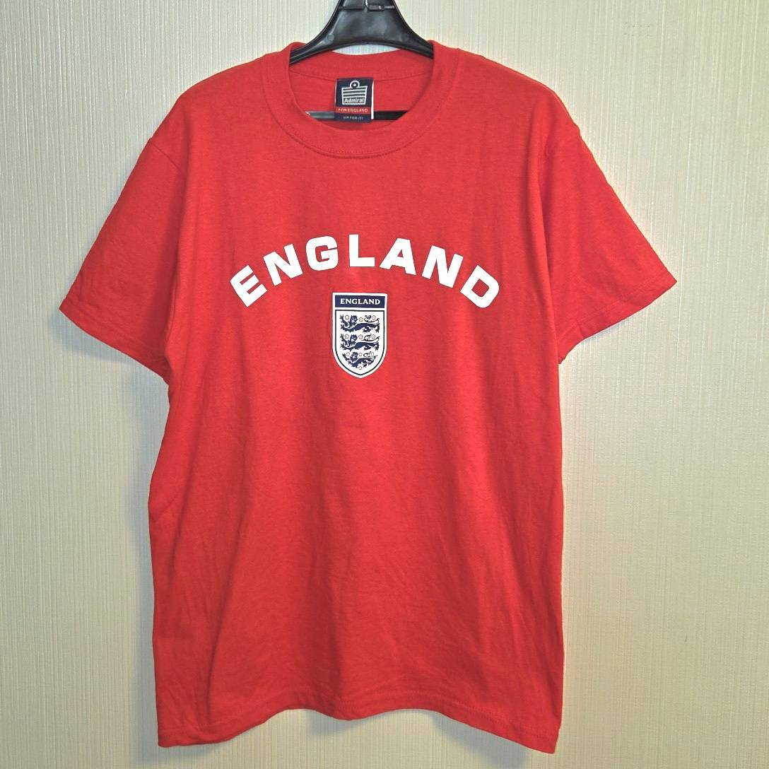 希少　Admiral アドミラル イングランド代表 Tシャツ レッド サイズM サッカー レトロ ヴィンテージ 3本獅子 エンブレム　B250
