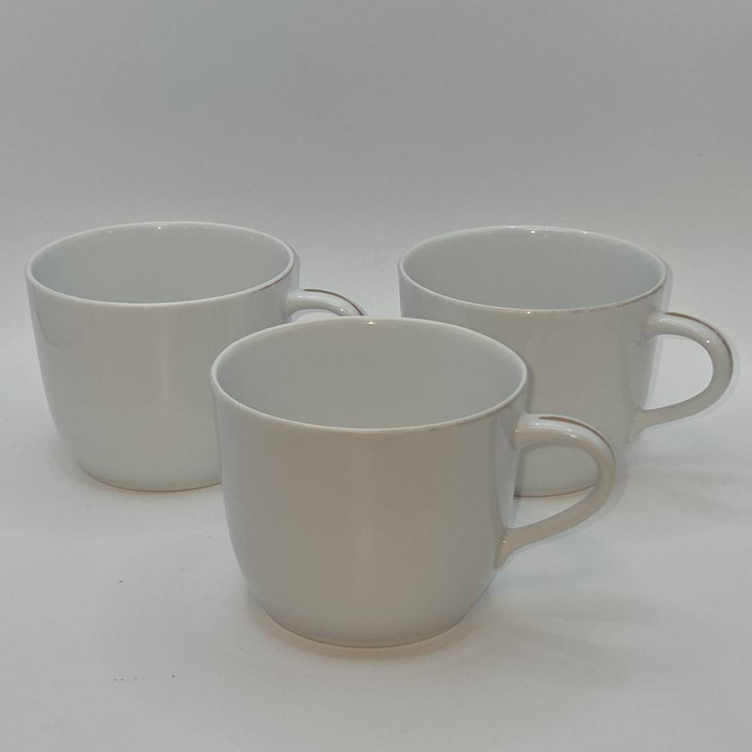 オールドノリタケ ニットーロイヤル Nittoroyal RCマーク カップ3客セット 白磁 金彩 洋食器 当時物 カケ・擦れなど有現状品　B402
